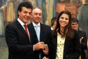Governador Beto Richa, recebe coletânea de cadernos orientadores para a contratação de obras e serviços de engenharia, assina protocolo de intenções entre a Secretaria de Estado da Infraestrutura e Logística e IPARDES - Instituto Paranaense de Desenvolvimento Econômico e Social, termo contratual entre a Secretaria de Estado da Infraesetrutura e Logística e TECPAR - Instituto de Tecnologia do Paraná, anúncia o pagamento do primeiro lote de precatórios de pequeno valor, entrega ao Tribunal de