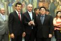 Governador Beto Richa, recebe coletânea de cadernos orientadores para a contratação de obras e serviços de engenharia, assina protocolo de intenções entre a Secretaria de Estado da Infraestrutura e Logística e IPARDES - Instituto Paranaense de Desenvolvimento Econômico e Social, termo contratual entre a Secretaria de Estado da Infraesetrutura e Logística e TECPAR - Instituto de Tecnologia do Paraná, anúncia o pagamento do primeiro lote de precatórios de pequeno valor, entrega ao Tribunal de