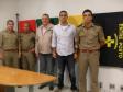 Da direita para a esquerda: Capitão Fabrício Frazatto dos Santos, Procurador da PGE - Paranaguá Bráulio Cesco Fleury, Oficial de Justiça Valter Luiz Souza Marques, 2º Tenente Carlos José Luiz e Sargento Oton Gabriel dos Santos.