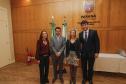 Procuradora-chefe da Coordenadoria da Dívida Ajuizada, Letícia Ferreira da Silva; procurador-geral do Estado do Paraná, Paulo Sérgio Rosso; procuradora-chefe de Previdência Funcional e coordenadora dos trabalhos no encontro, Karina Locks Passos: e diretor-geral da PGE, Diogo Saldanha Macorati.