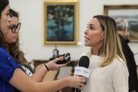 Procuradora-Geral do Estado em entrevista na solenidade de pagamento de precatórios preferenciais a credores que participaram das rodadas de negociação promovidas pelo TJPR no ano passado