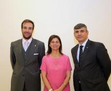 Procurador-chefe da Procuradoria Administrativa, Roberto Nunes de Lima Filho, coordenadora da Escola Superior da PGE, Leila Cuéllar, e advogado e professor Sandro Gilbert Martins