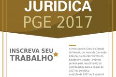 Edital 2017 de chamamento de trabalhos para a revista jurídica da PGE - “Direito do Estado em Debate”